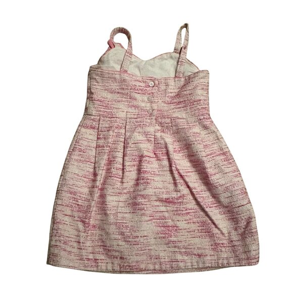 Girls Janie & Jack Pink Textured Sleeveless Dress W/ Flower Accent Size 3 - Picture 3 of 3